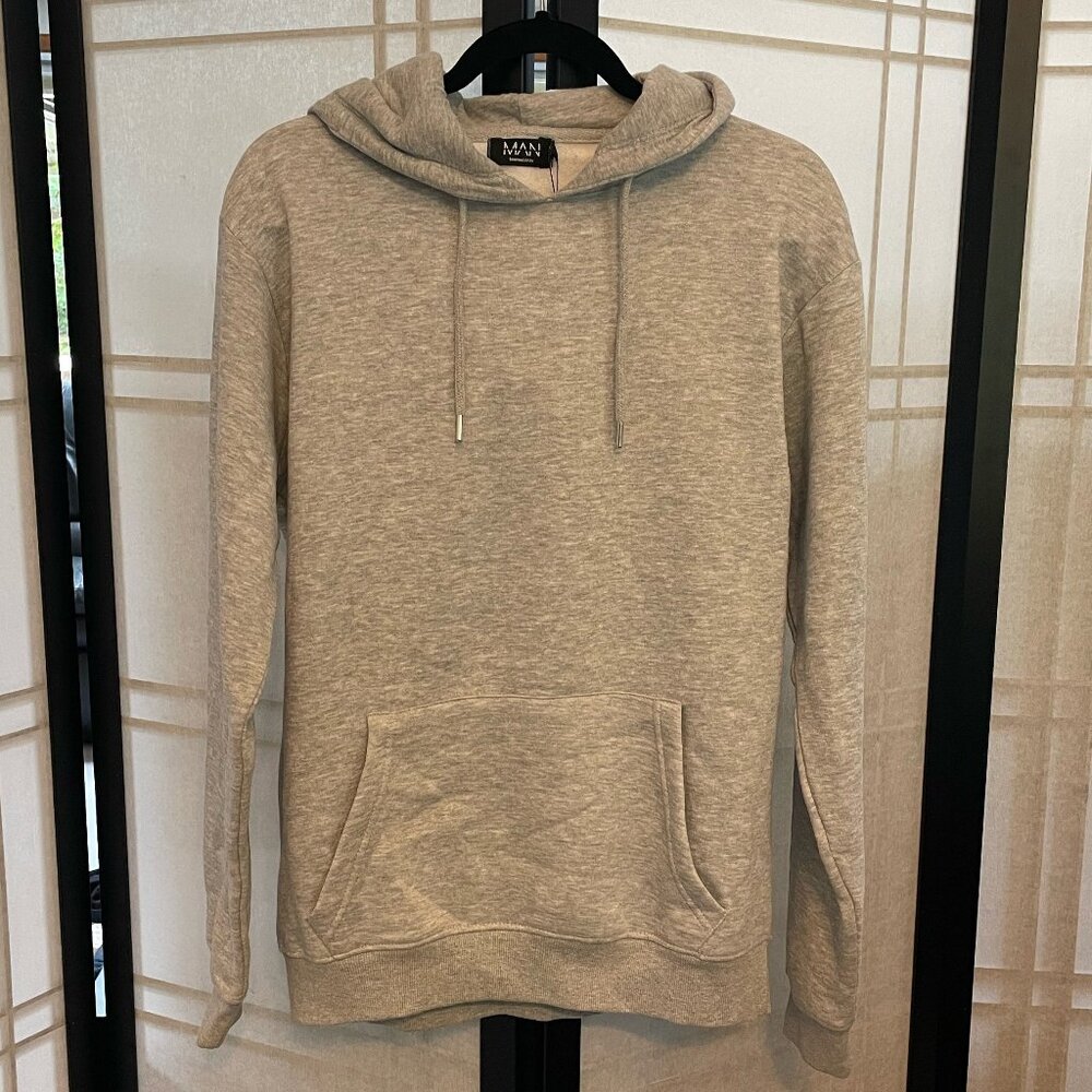 BoohooMan Fleece Grey Hoodie